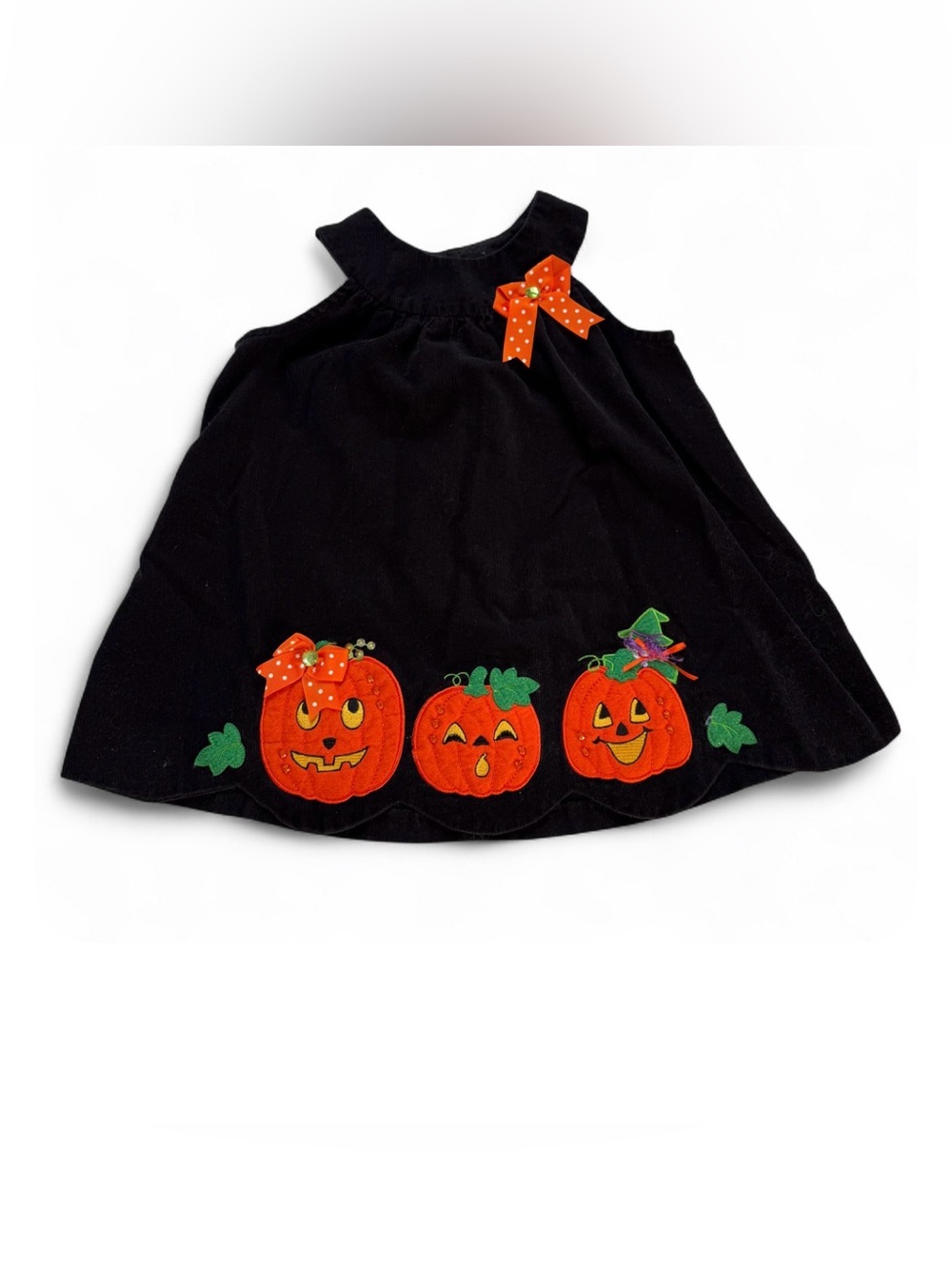 Retro rare editions black corduroy Halloween dress girls 2t 3t